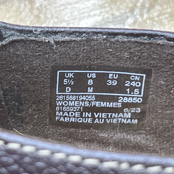 Clarks Cora Poppy Womens Loafers Brown Leather Casual Slip On Flat Shoes Size 8M - Picture 5 of 11